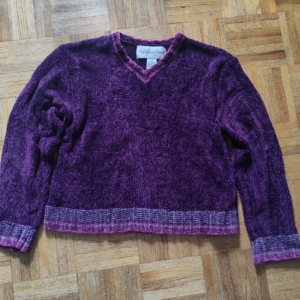 Reference Point Purple V-neck Sweater